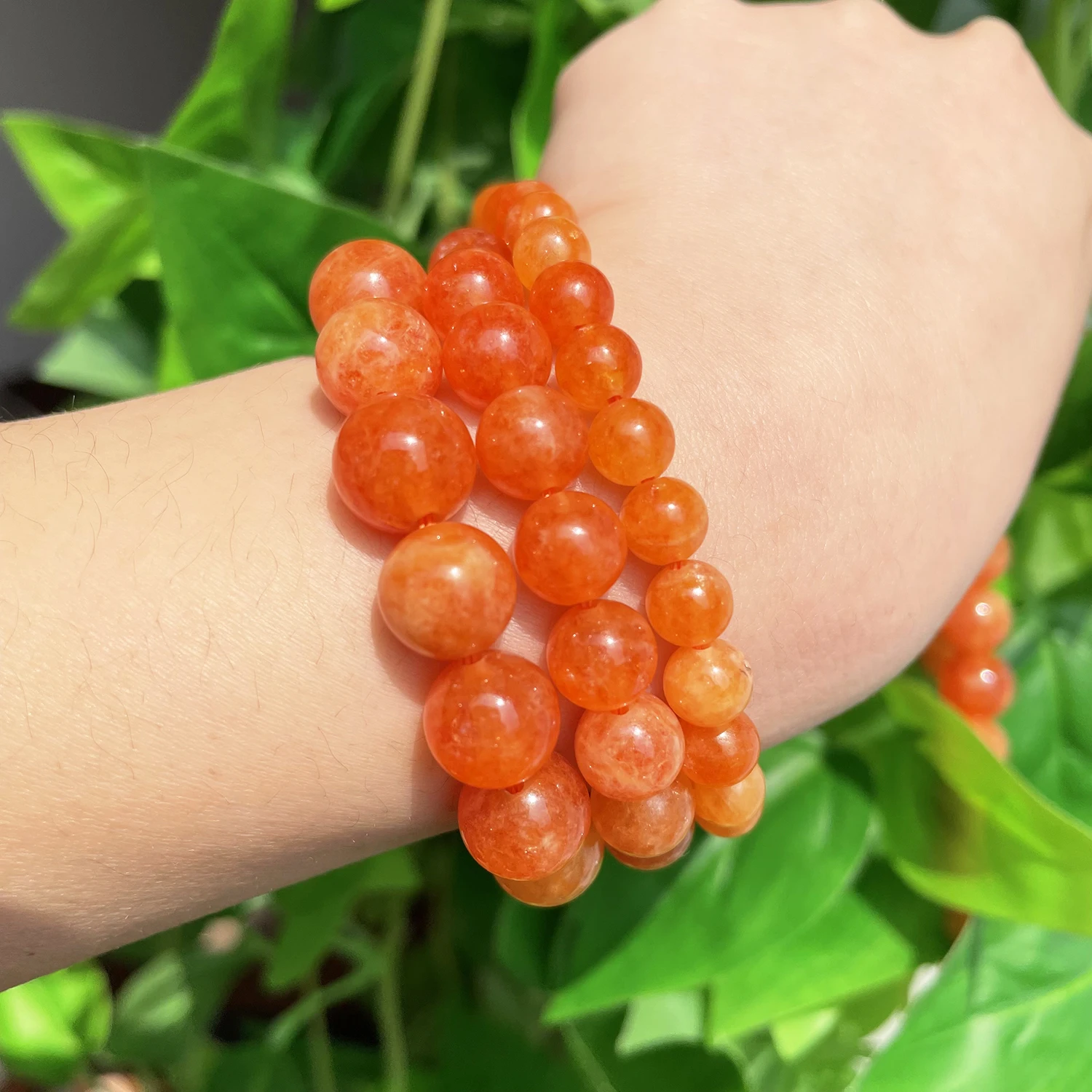 6/8/10mm Natural Stone Orange Jade Beads Gemstone Round Loose Spacer Jaspers Beads for Diy Jewelry Bracelet Making 15\