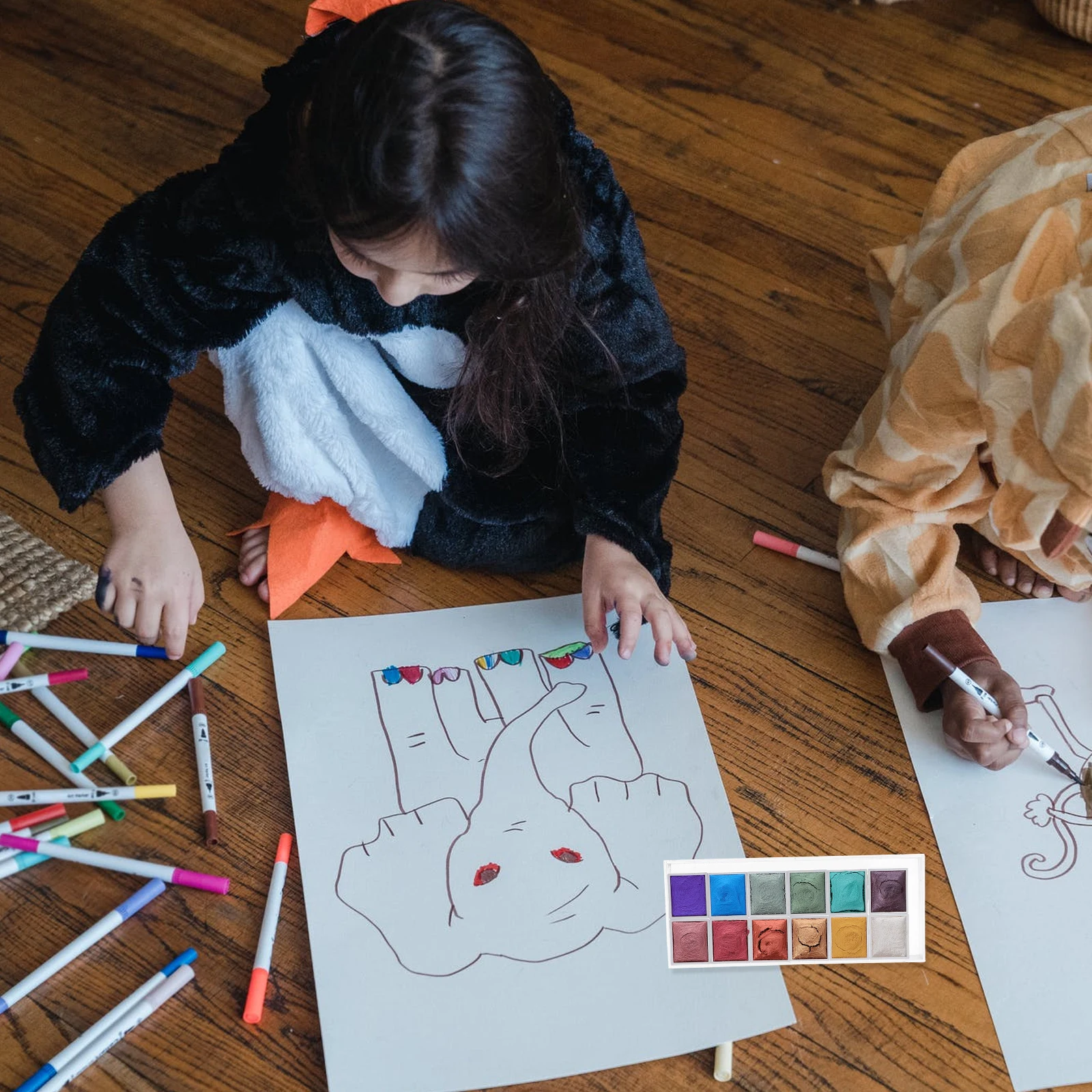 

Pearlescent Watercolor Pigment Kit Solid Paint Set for Beginners Portable Travel Supplies Quick Drying Vibrant Colors Art Lovers