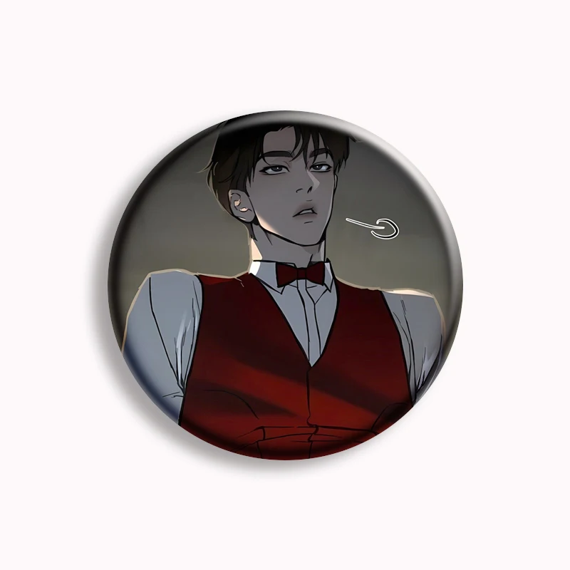 Korean Manhaw Comics Codename Anastasia Button Pin BL Anime  Taekjoo and Zhenya Brooch Badge Bag Accessories Fans Collect 58mm