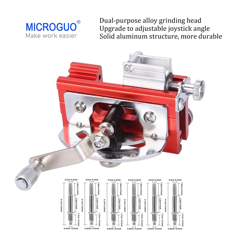 

MICROGUO Chainsaw Sharpener Kit with Angle Adjustment Dual-Use Hard Alloy Grinding Heads Portable Hand Crank Chainsaw Sharpener