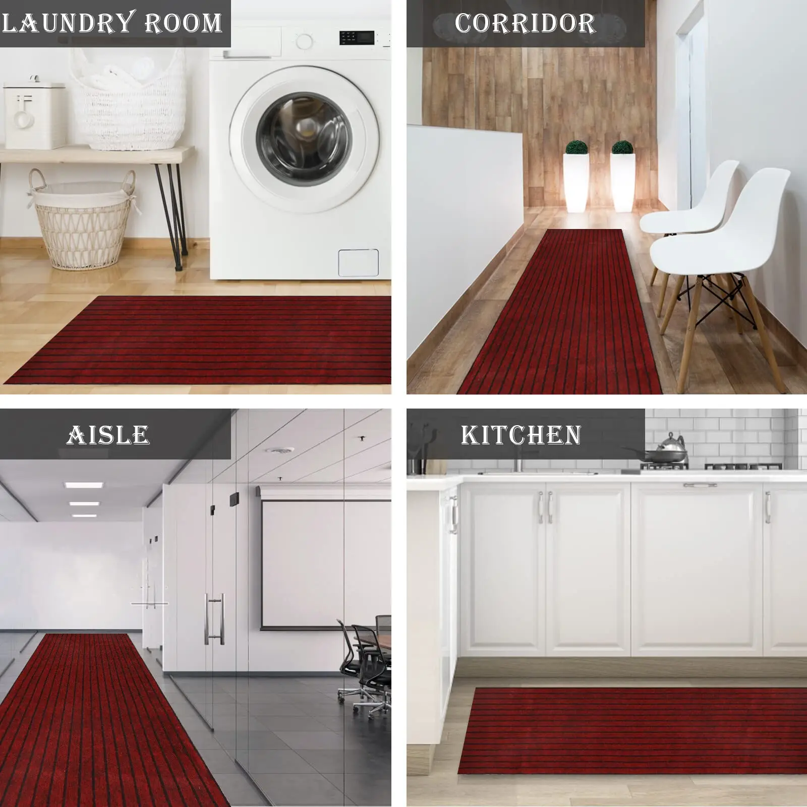 Durable Striped Floor Mats Suitable for Indoor and Outdoor Door Mats, Kitchen Mats, and Easy To Clean Terrace Entrances