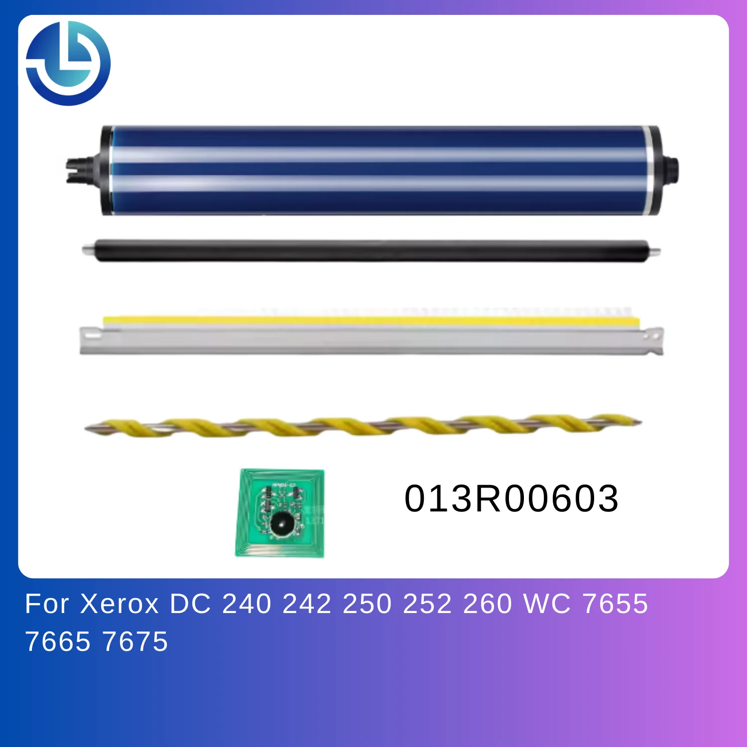 DC250 Color Drum Chip+Cleaning Blade+OPC Drum+PCR Charge Roller for Xerox DC 240 242 250 252 260 WC 7655 7665 7675 // 013R00603