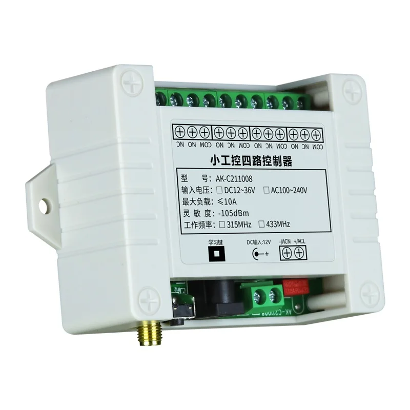 Smart Multiple AC 110V 220V 10A 433MHz 4CH 4 Channel Wireless Relay RF Remote Control Switch Receiver +Transmitter