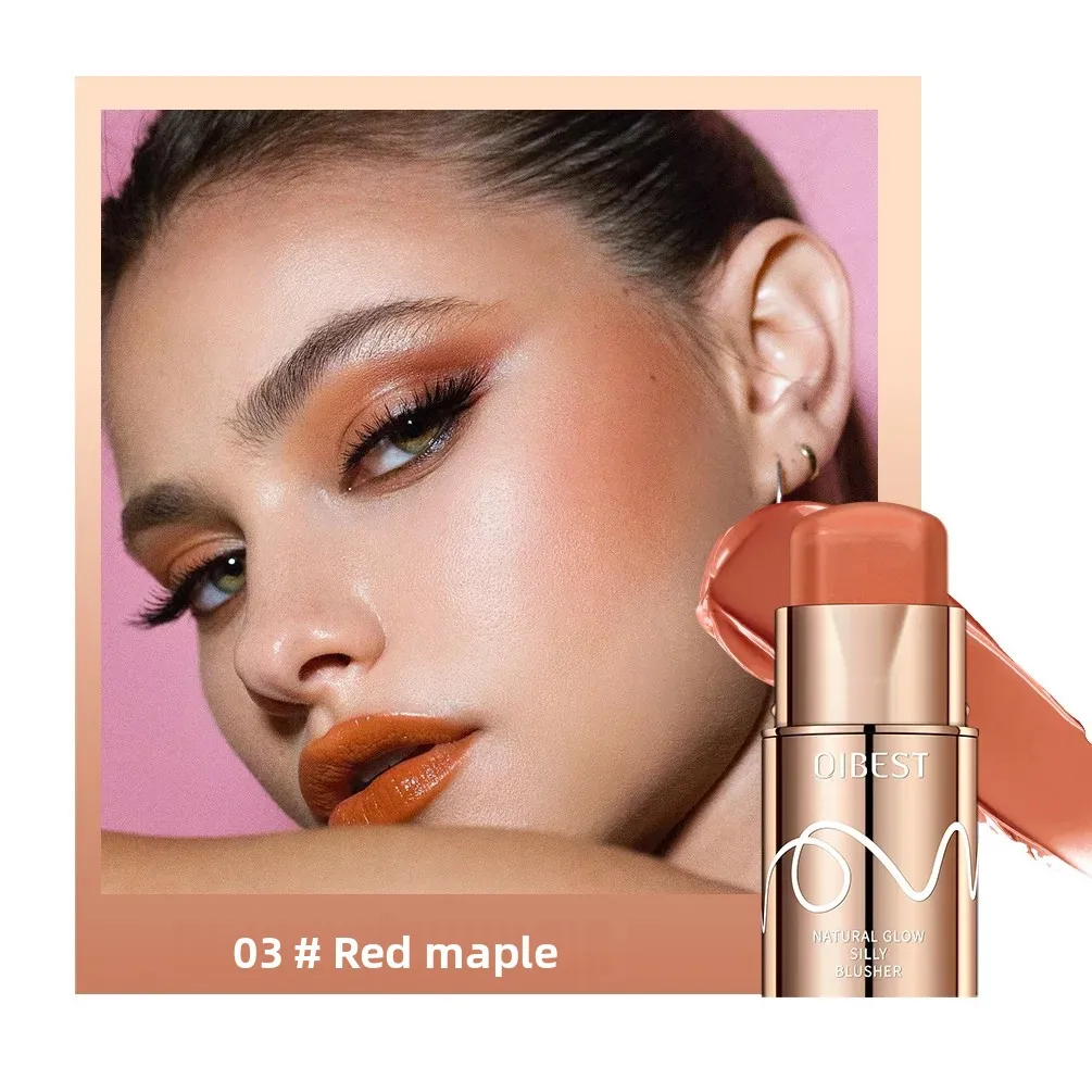 Blush creme multiuso em bastão, 6 cores, à prova d'água, maquiagem misturável de longa duração para mulheres, bochecha, lábios, olhos, produto cosmético