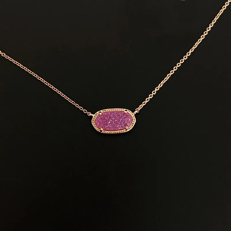 Yeevaa geometrische Amethyst Zähne Maulbeere drusy Quarz Edelstein Anhänger Halskette für Frauen, Modeschmuck, einzigartige Geschenke