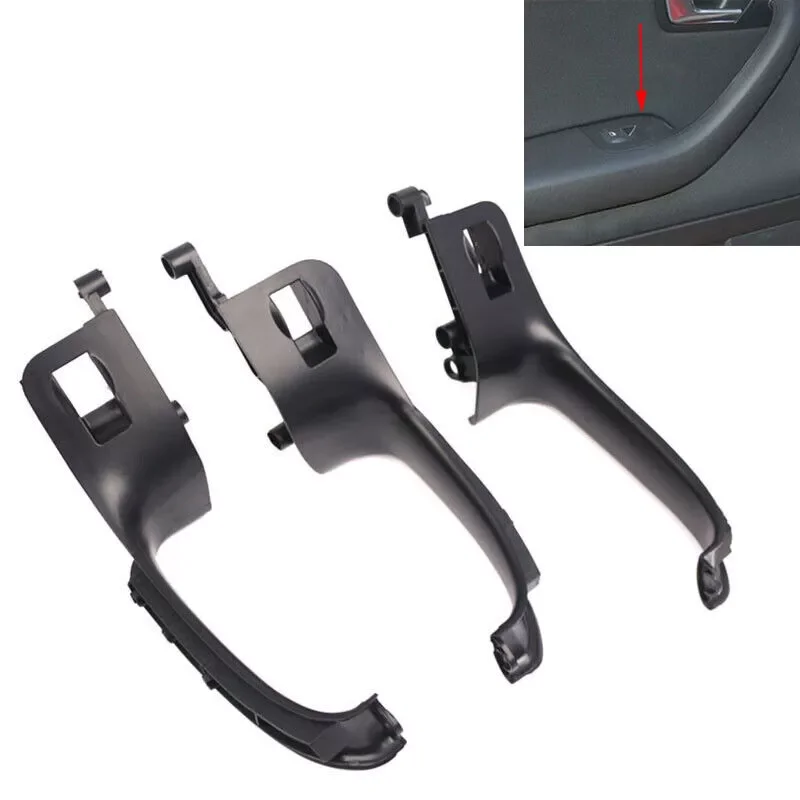 LHD Black Car Inner Doors Handle Pull Trim Cover Accessories For Audi A4 B6 B7 2002-2008 8E0868394A 8E0868393A 8E1867162B