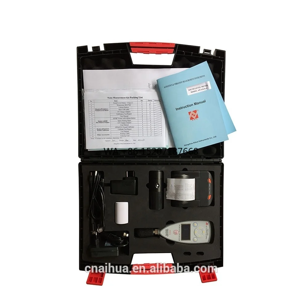 

Traffic Noise Integrating Sound Level Meter Kit with Printer Sound Calibrator AWA5636-4 Type 2 Noise Meter (30dB-140dB)