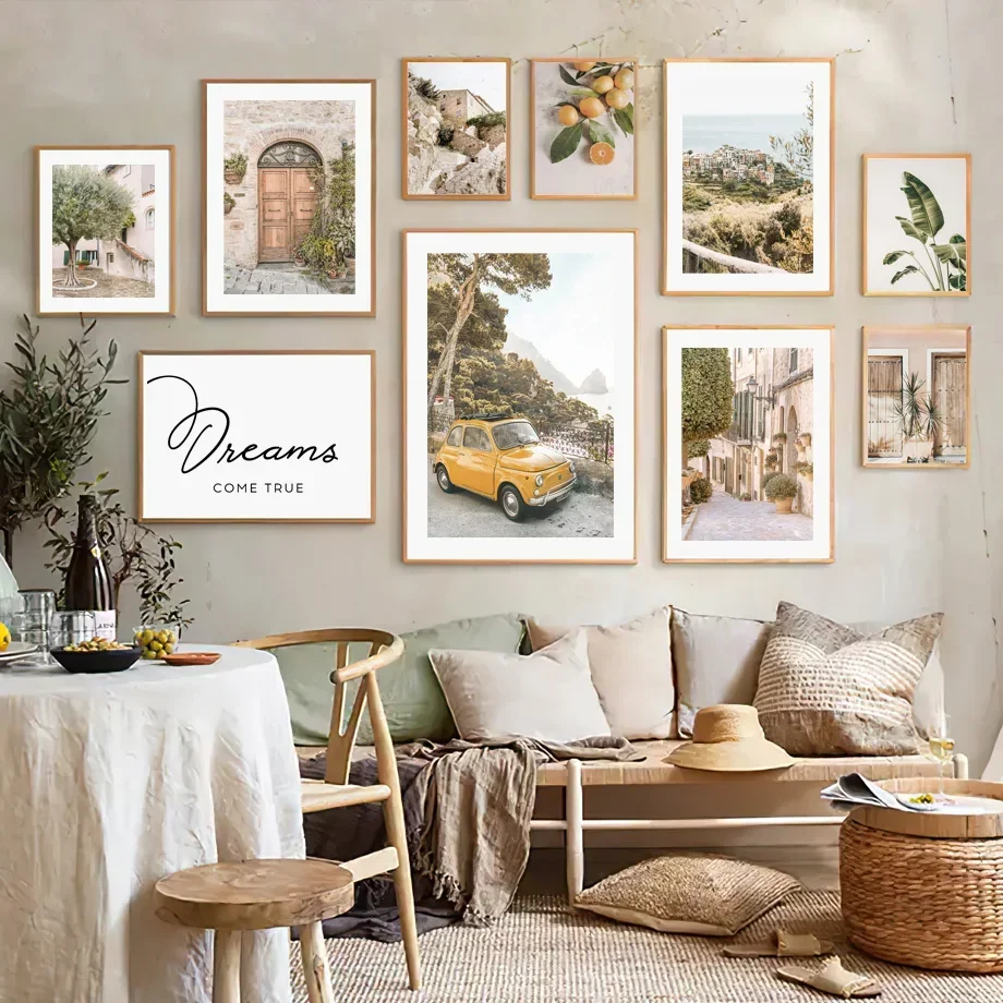 

Style Town Tree Garden Seashore Car Landscape Quote Wall Art Canvas Painting Posters And Prints Pictures For Linving Room Decor