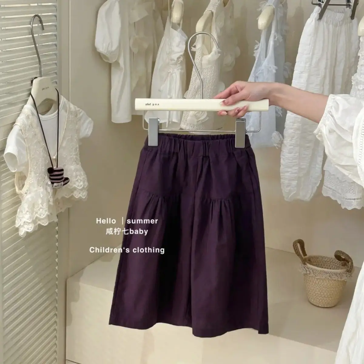 Girls Summer Set 2025 New Stylish Baby Girl Summer Vest Short Sleeved T-shirt Wide Leg Pants Three Piece Set Trendy