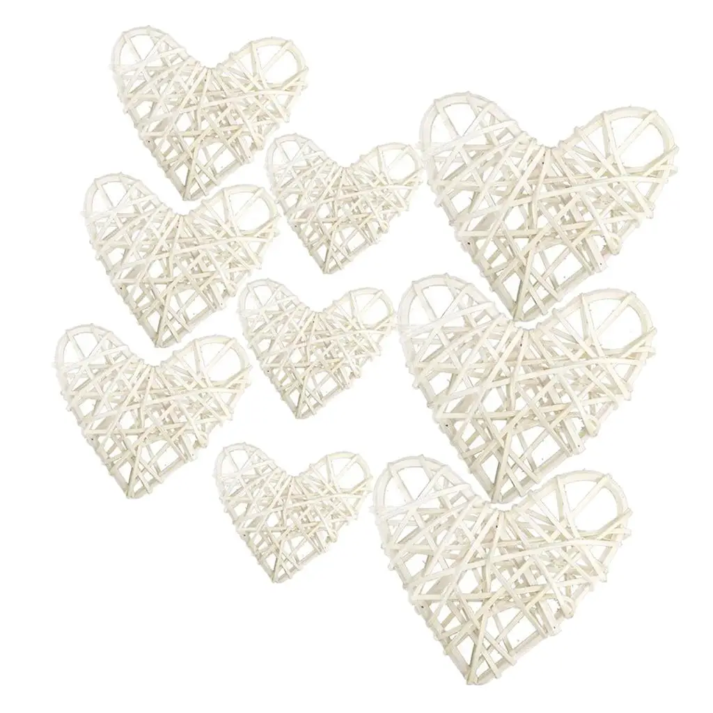 Rattan Wicker Balls Mixed Sizes Heart Shaped Luxury Decorative Objects for Room Decoration Things and Holiday Events