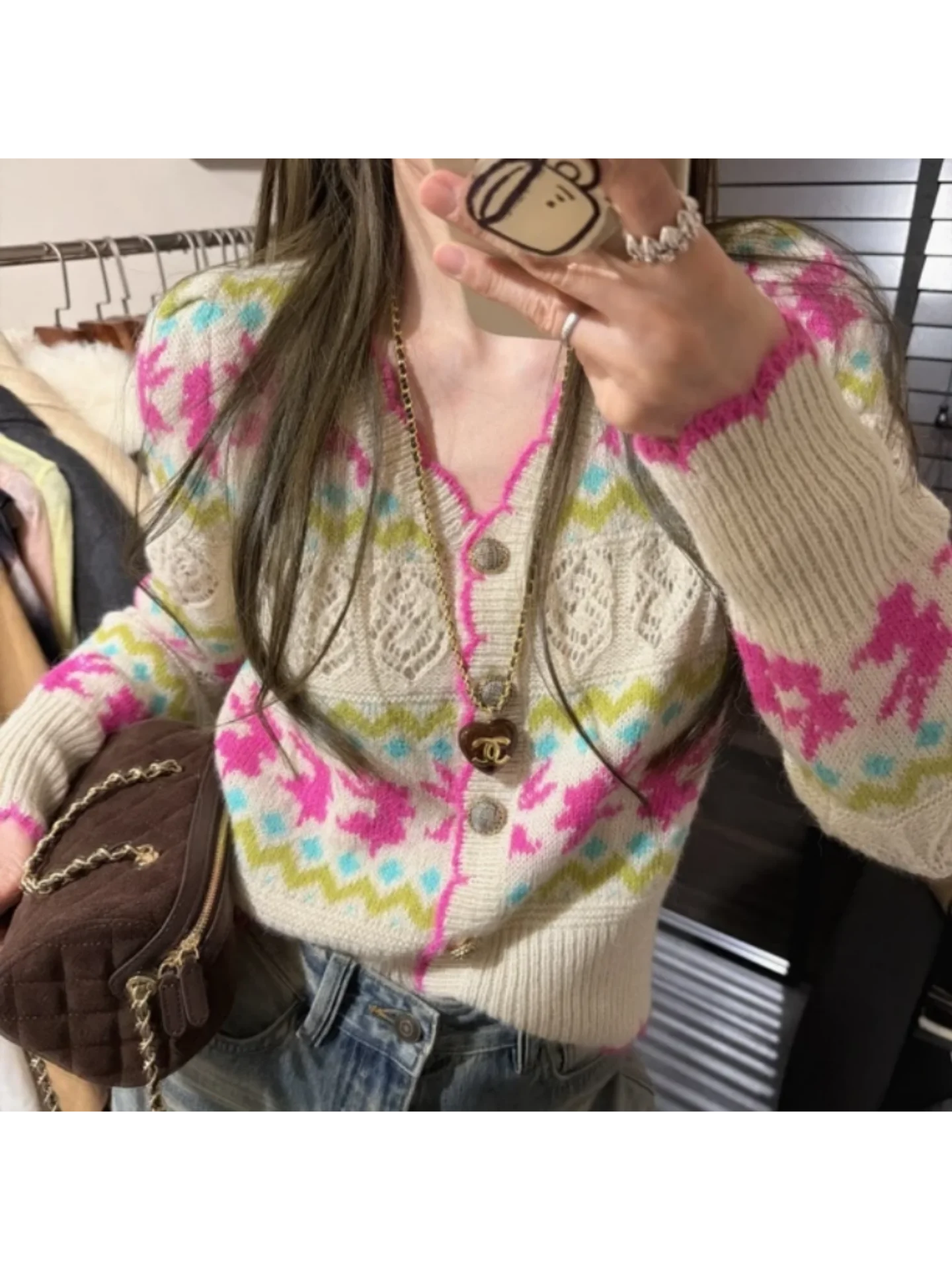 

Модный вязаный свитер с цветочной вышивкой в стиле Фэр-Айл, новинка зимы, женский стильный свитер, омолаживающий образ