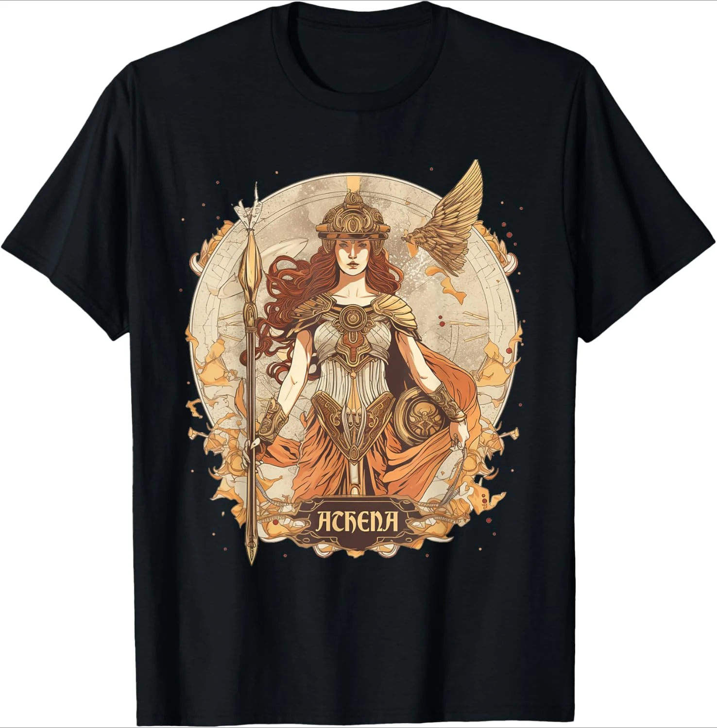 

Греческая мифология: Атрана, богиня мудрости и война. Классический дизайн. Мужская футболка с короткими рукавами и круглым вырезом из 100% хлопка.