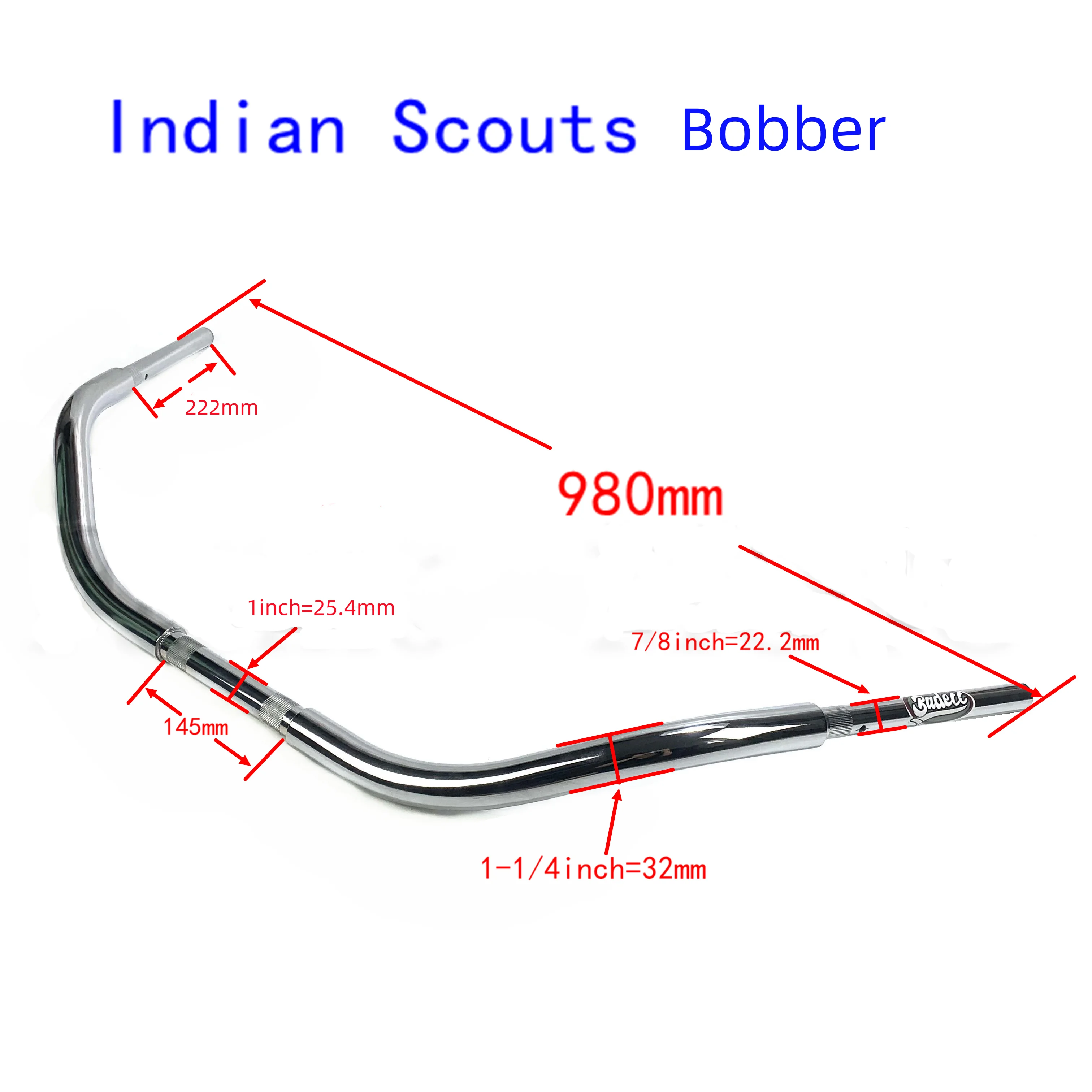 Motorcycle Beach handlebar 1-1/4 inch handlebars for Indian Scouts Hussar Bobber MOTO Customized Accessories