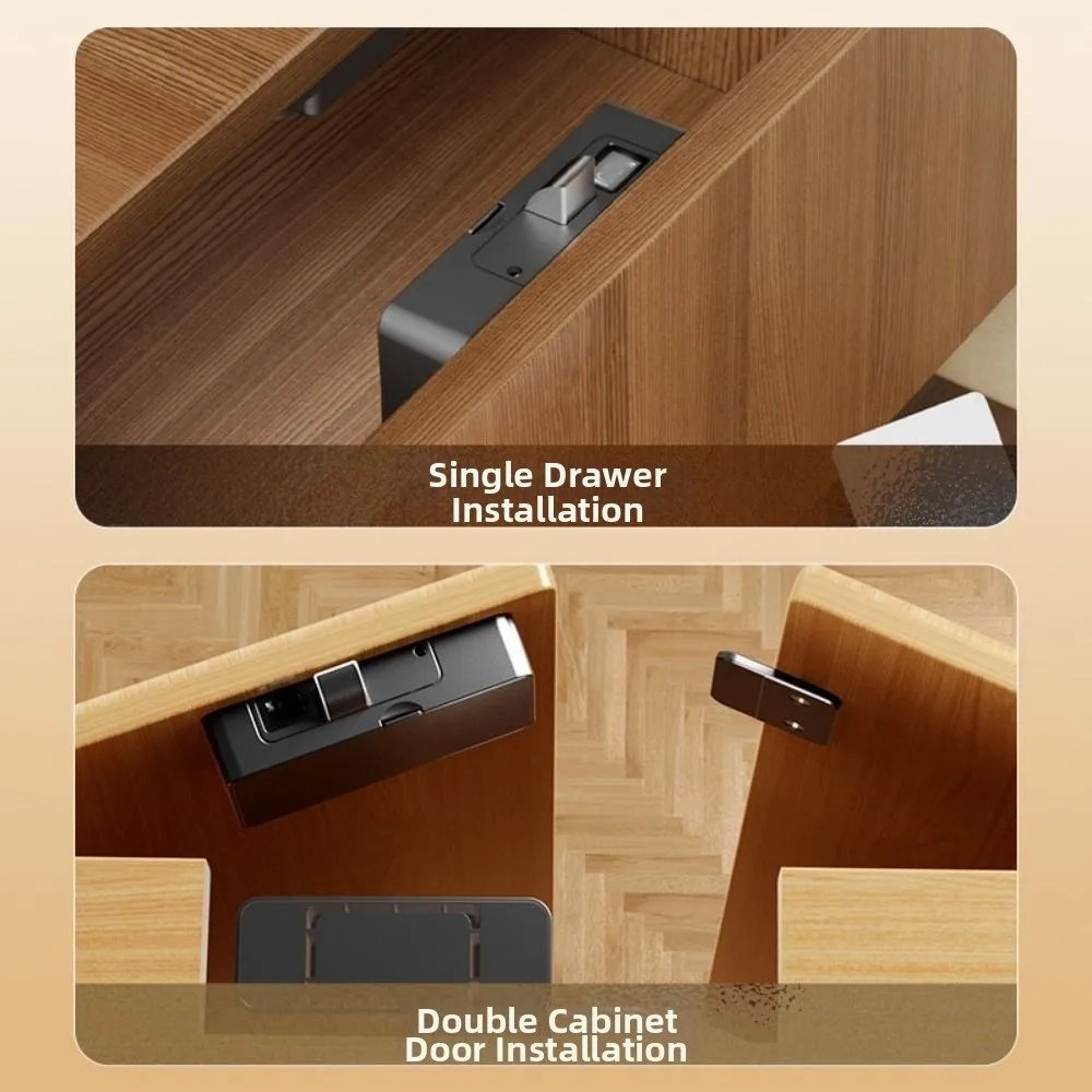 Picture 5: Non Perforated NFC Sensing Drawer Card Lock Card Swiping Invisible Design Cabinet Lock Double Opening Battery Display