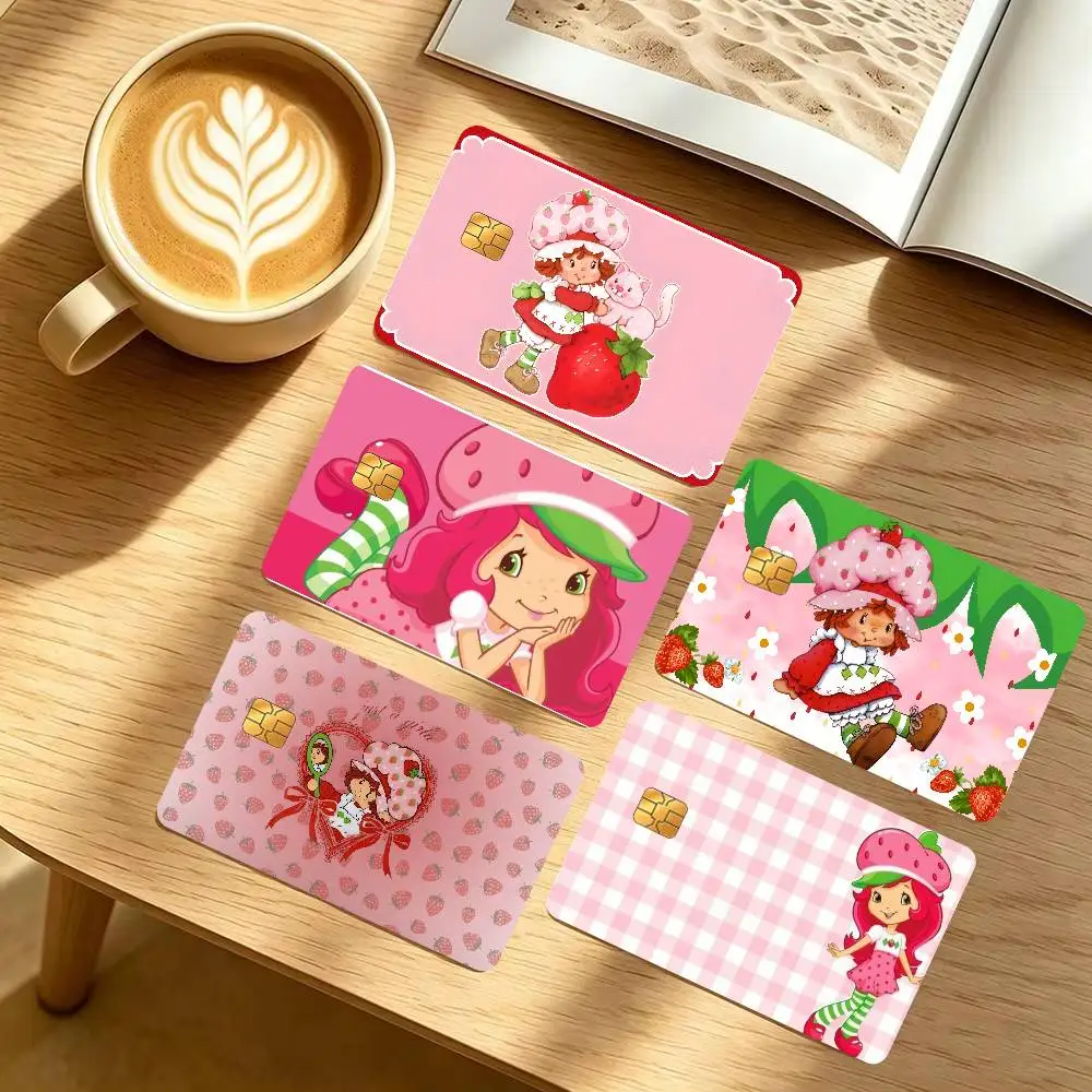 Classic Animation S-trawberry S-hortcake  Credit Debit Card Sticker  Sticker Decoration Waterproof Small Chip Card Skin Sticker