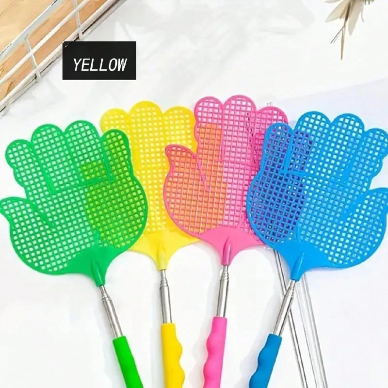 1pc Creative Palm Fly Swatter - Retractable Plastic Fly Swatter with Stainless Steel Non-slip Handle & Mosquito Killer