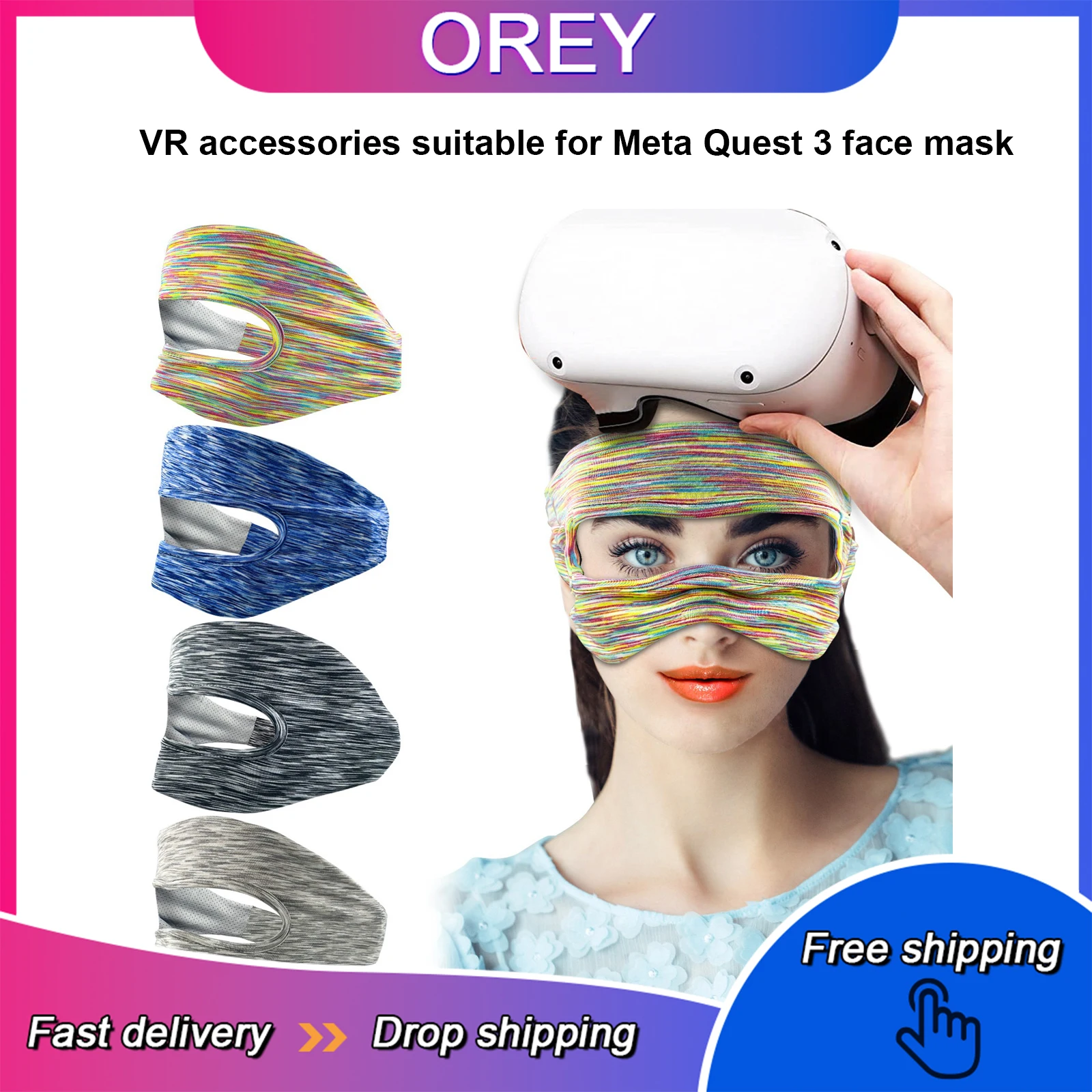 VR Accessories Suitable for Meta Quest 3 Face Mask, Sweat Resistant and Easy To Wash Eye Mask, for Various VR Glasses Eye Masks