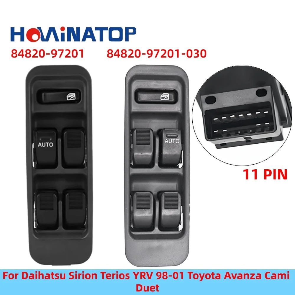 HOWINATOP 84820-97201 11Pin LHD RHD Power Window Master Switch For Daihatsu Sirion Terios YRV 98‑01 Toyota Avanza Cami Duet