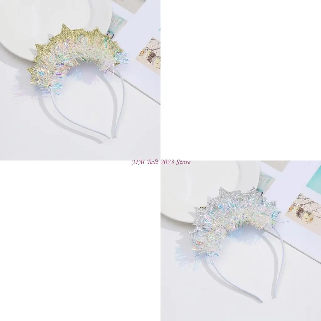 

49ME Уникальный головной убор со звездой Удобная повязка на голову Уникальные головные уборы Головные уборы для вечеринок, шоу и