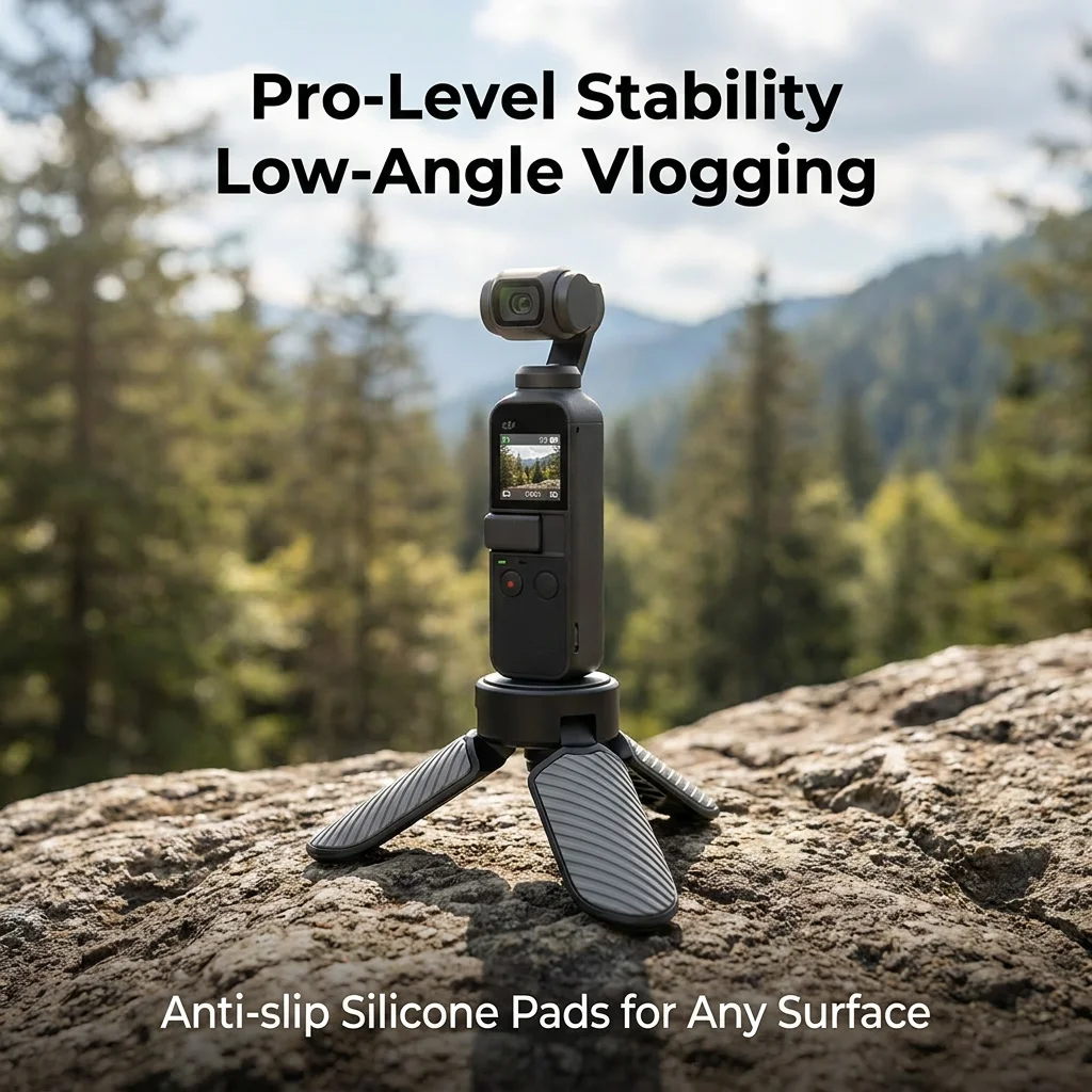 Plastic Mini Tripod Stand 1/4'' Screw Mount for Gopro Action Camera Video Phone Vlog Hand Grip for DJI Pocket 3 4 Gimbal Holder gallery 1