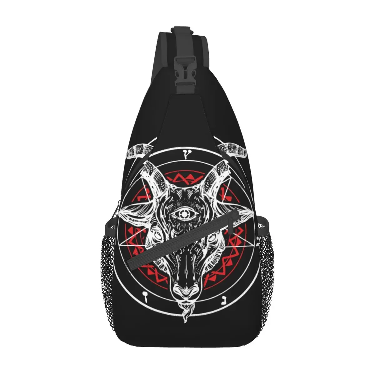 

Satanic Goat Baphomet Sling Bag Chest Crossbody Shoulder Backpack Travel Hiking Daypacks Lucifer Satan Pattern Bag
