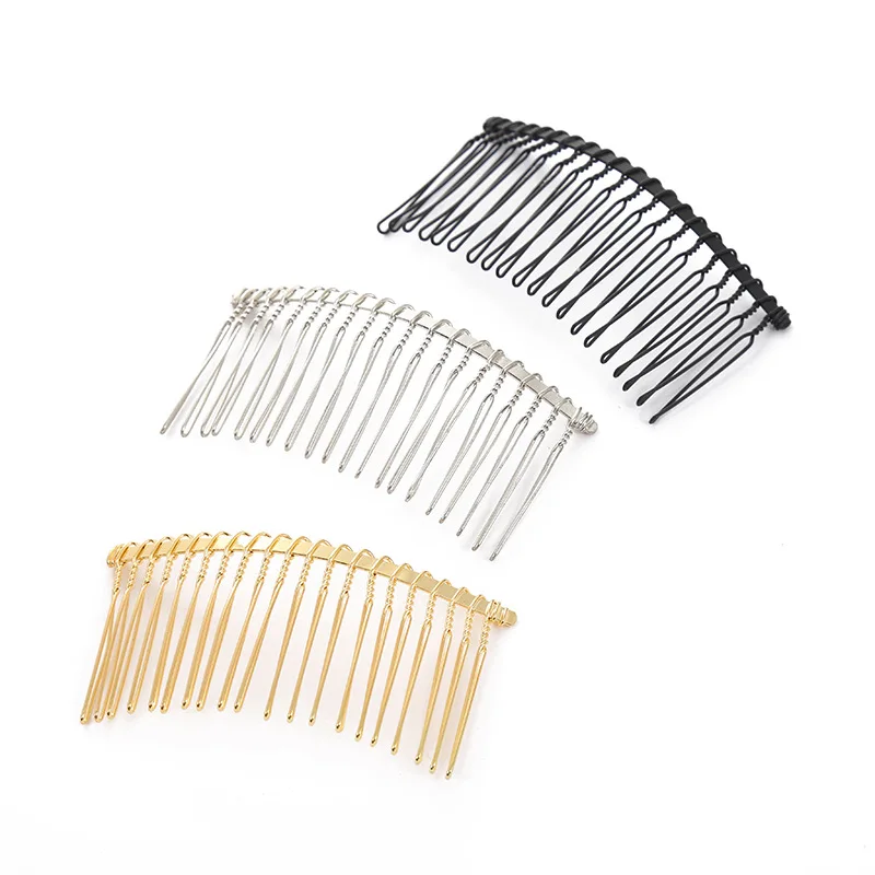 10Pcs/lot Silver Metal Hair Comb Base 12/15/20 Teeth for Diy Handmade Wedding Hair Combs Bridal Hair Accessories Jewelry Making