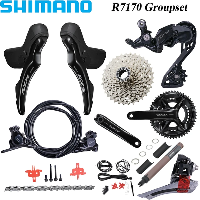 Shimano 105 Di2 R7170 2×12S Groupset ST-R7170 BR-R7170 Brake FC-R7100  Crankset FD-R7150 RD-R7150 Front Rear Derailleur Road Bike - AliExpress 18