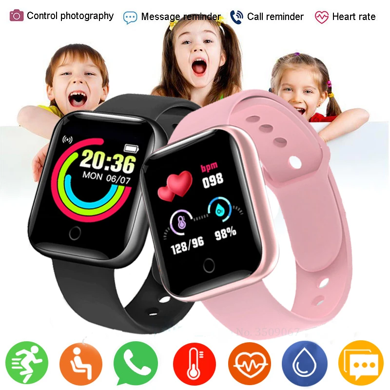 

2023 New Smart Kids Watch Men Color Screen Sport Fitness Watch IP67 Waterproof Bluetooth For Android Ios Smartwatch Men+Box