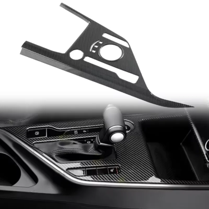 

X-T For Kia Niro 2022 2023 2024LHD!!! Carbon Black Interior Gear Shift Panel Cover Frame Trim Car Accessories 1pcs