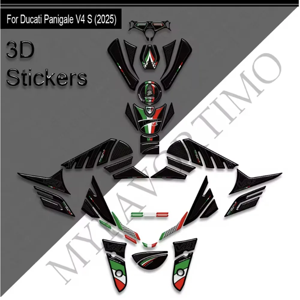 

Motorcycle For Ducati Panigale V4 S V4S Protector Tank Pad Side Grips Gas Fuel Oil Kit Knee Fairing Fender Stickers Decals 2025