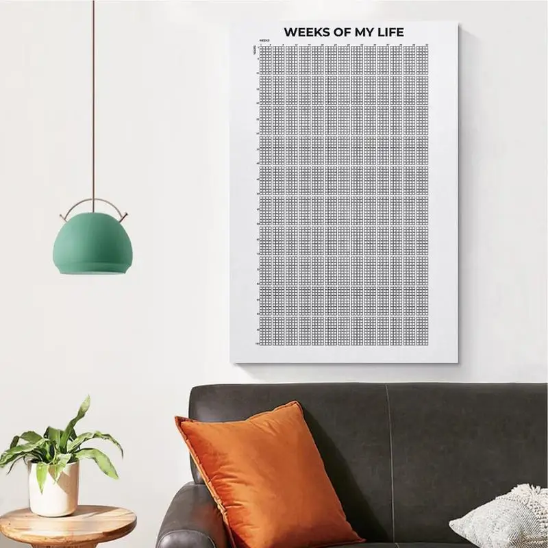 Life Poster Weeks Of My Life Motivational Poster Wall Weeks Calendar Prints Memento Quotes Wall Decor For Living Room Bedroom