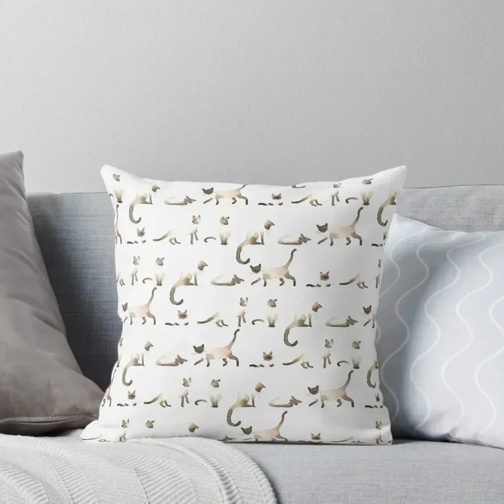 

Siamese Kittens Throw Pillow anime girl christmas pillowcases christmas decorations for home 2025 Cushion Cover Set pillow