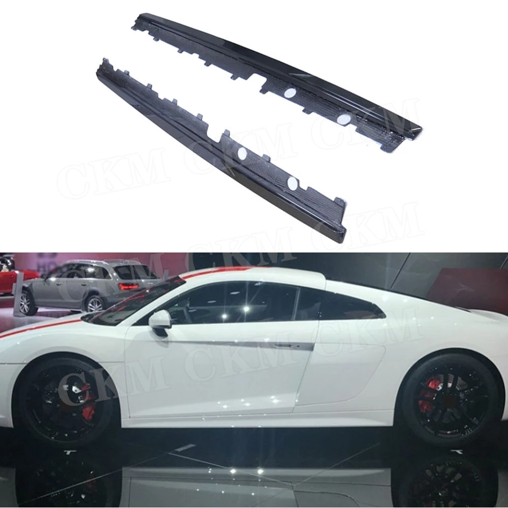 

CKMUUER Carbon Fiber For R8 Side Skirts Extension Body Panel Lip Splitter Winglet FRP Body Kits for Audi V8 V10 2017-2020