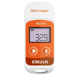 Elitech-grabador de datos de temperatura reutilizable, RC-5 + PDF, USB, 32000 puntos para refrigeración, transporte de cadena de frío