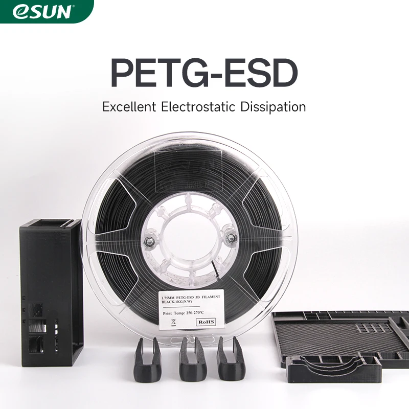 

eSUN Антистатическая нить PETG 3D 1,75 мм 1 кг PETG-ESD Нити для 3D-принтера Материал для 3D-печати Антистатическая нить PETG