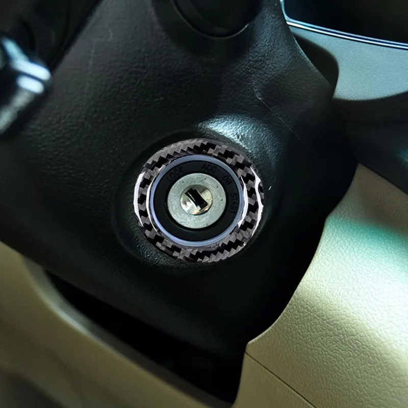 For 08-13 Toyota Highlander Car Interior Modification Carbon Fiber Keyhole Ring Decorative Stickers