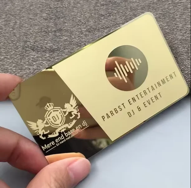 100PCS Customized high-quality stainless steel VIP membership card printing with gold metal business card for free design