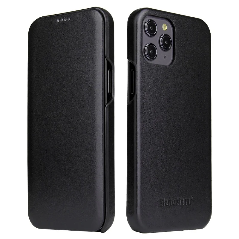 Vertical Flip Cover Cowhide Leather Case for iPhone 15 Pro Max 14 13 12 11 Xs Max Xr 7 8 Plus Screen Adsorption Protective Shell