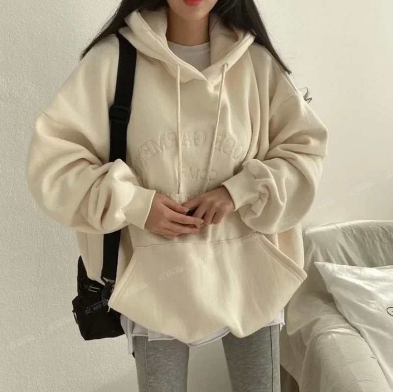 

Autumn Vintage Letters Embroidered Sweatshirt Women Winter Tops Oversized Girls Streetwear Y2k Korean Fashion Pullovers Hoodie