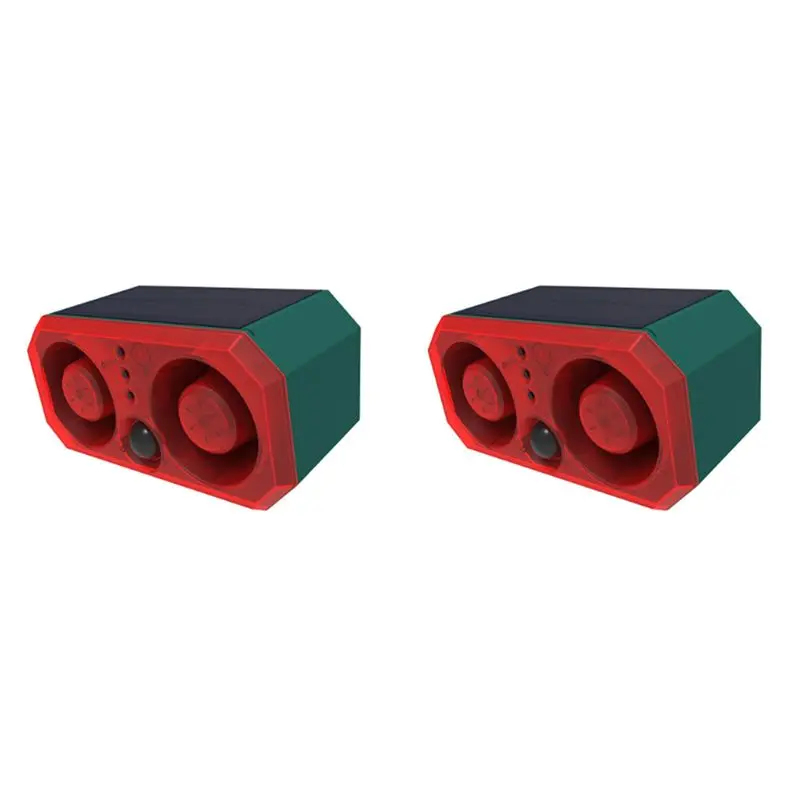 

【PUBLICITY】2X New Super Loud Volume Solar Alarm Animal Repeller 2 Speakers Recording Motion Detection Alarm Sensor Flash Inducti