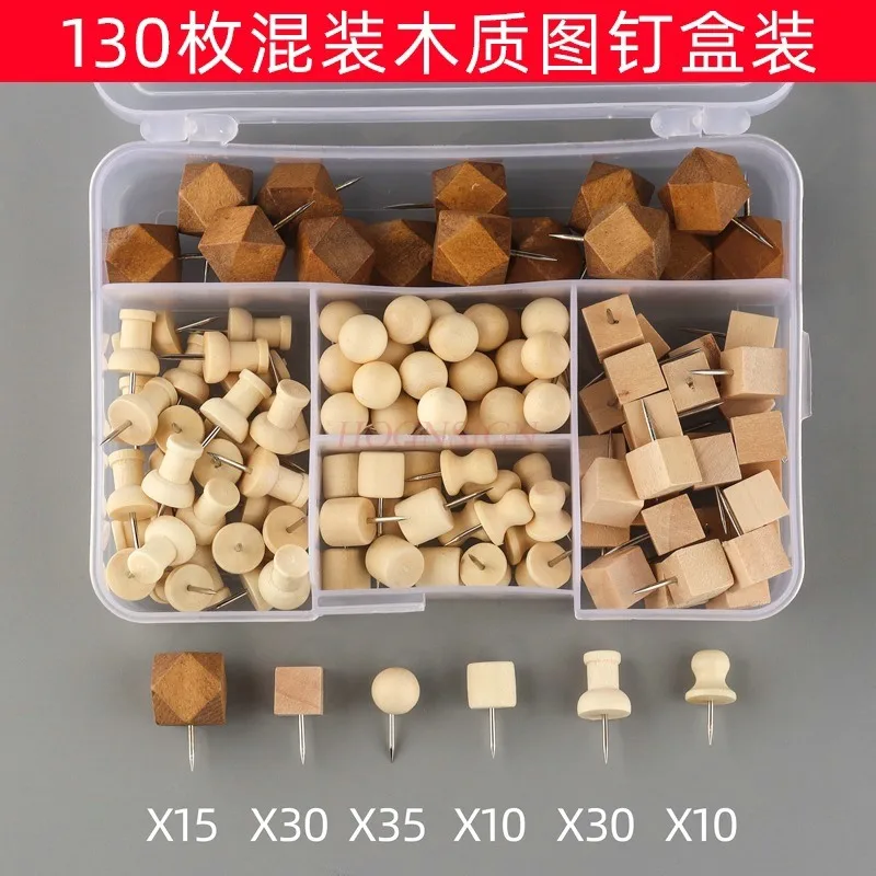 

Wood Push Pins,Cork Board Thumbtacks, Cute Thumbtack for Wall and Bul,Thumb Tacks for Decorative, Wooden Pins and Tacks,