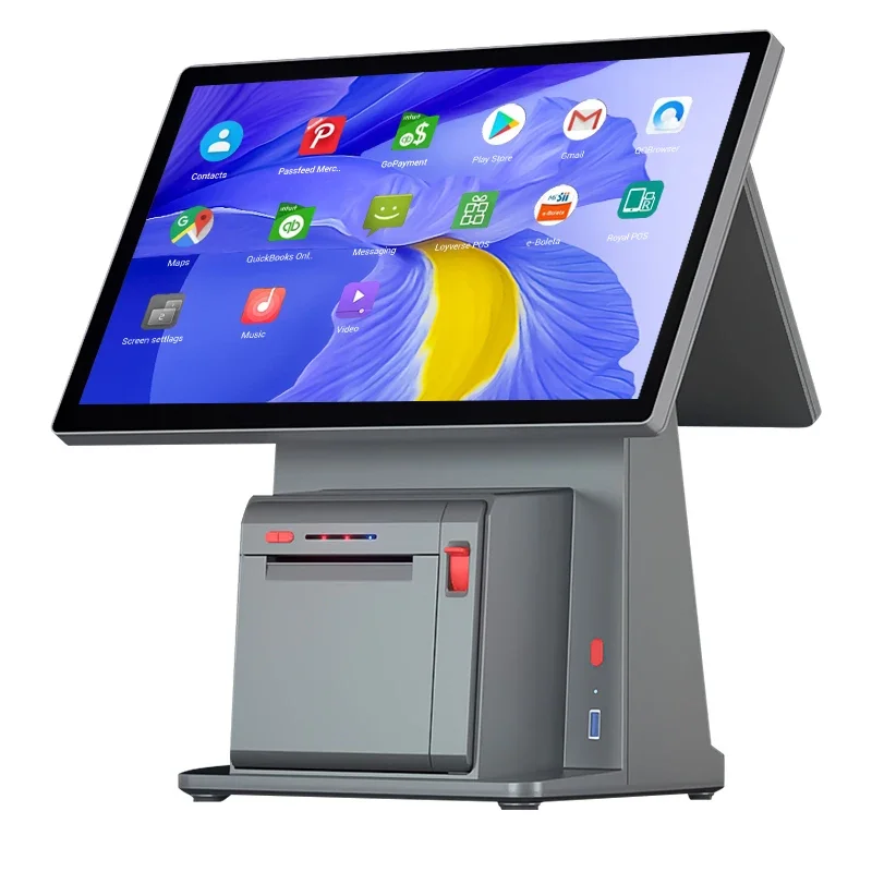 14.1'' Desktop Pos Computer Cash Register Touch Screen Till Cash Machine Smart Point of Sale Systems for Restaurant/Retail Shop