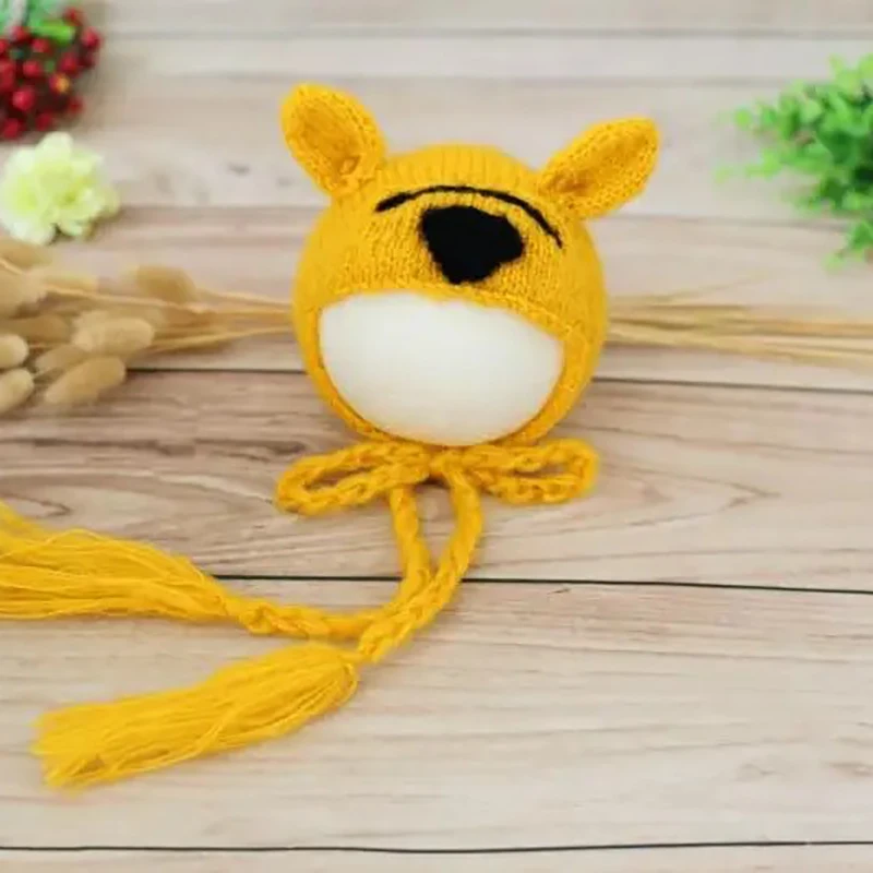 Baby Tiger Romper Knitted Newborn Bodysuit Hooded Onesie Crochet Newborn Baby Clothes Photogaphy Props Infant Photo Shoot Prop