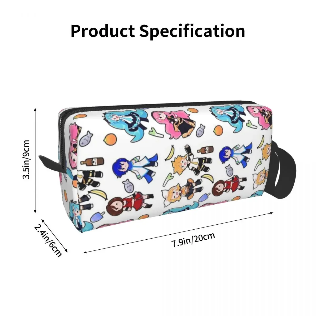 Vocaloid Chibi Chaos! Makeup Bag Cosmetic Organizer Storage Dopp Kit Toiletry Cosmetic Bag for Women Beauty Travel Pencil Case