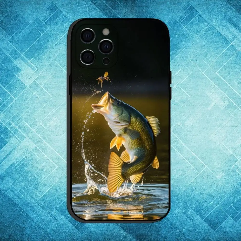 حافظة هاتف سمك الشبوط لهاتف آيفون 17،16،15،14،13،12،11 بلس، برو ماكس غطاء أسود ناعم #2