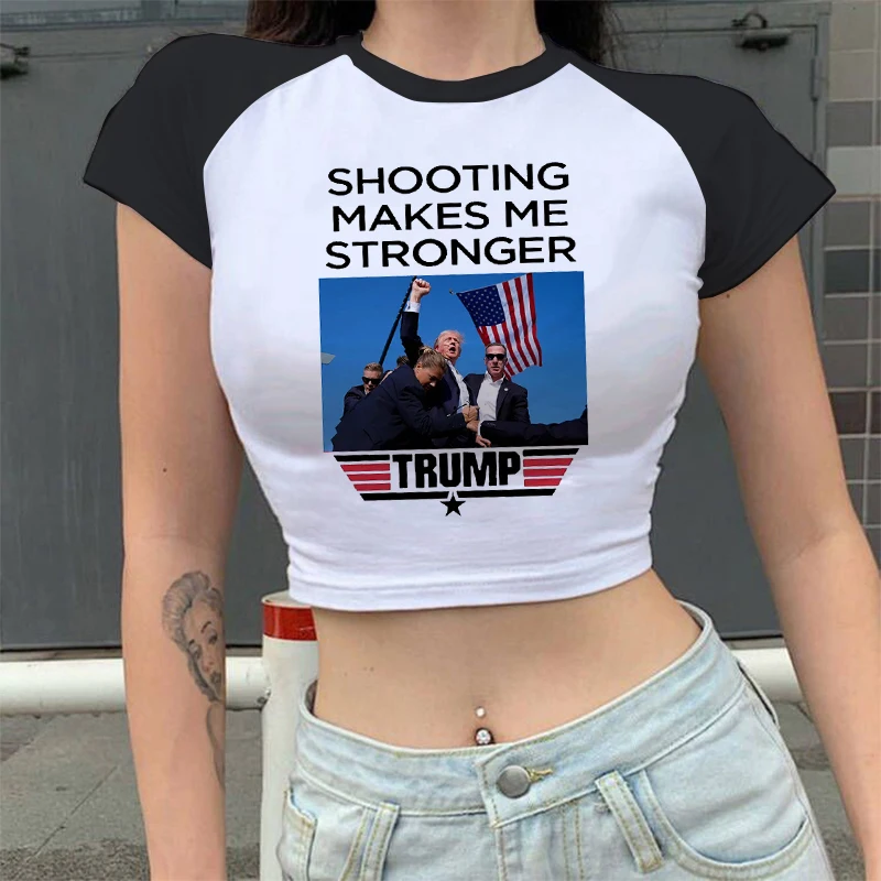 Trump Was Right about Everything Donald Trump Supporter Print T-Shirt Fashion O-Neck Short Sleeve Casual Women Crop Top T Shirt