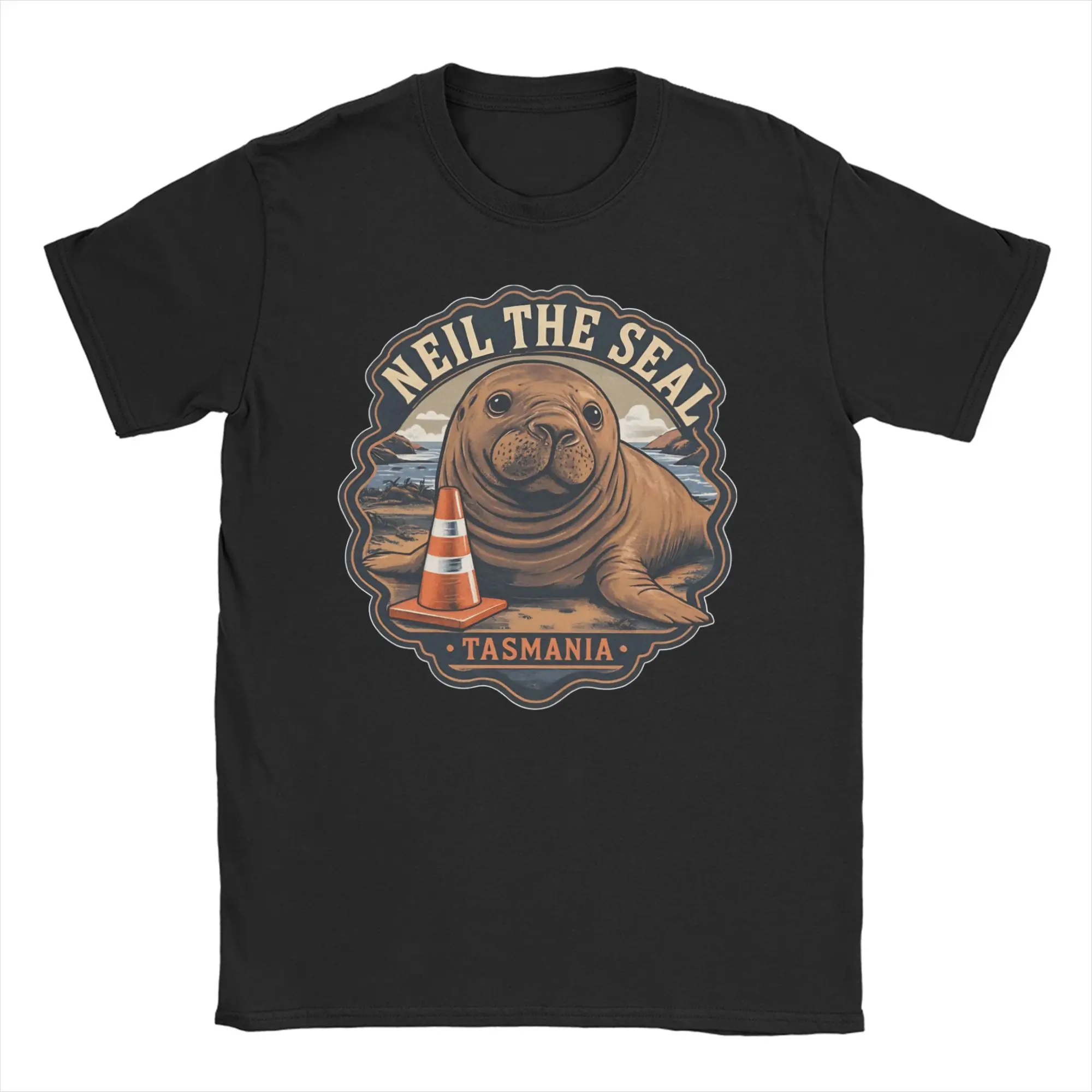 Neil the Seal Funny Viral Ocean Animal T-Shirts for Men Women 100% Cotton T Shirts  Short Sleeve Tee Shirt Printing Clothes