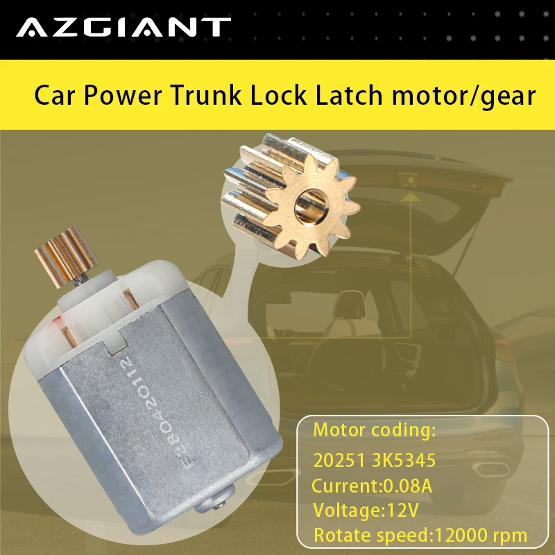 20251 3K5345 12V Car Trunk Latch Lid Lock Release Motor 11 Teeth Gear For Audi A4/A5/A6 Brand New Auto Accessoires Repair Tools