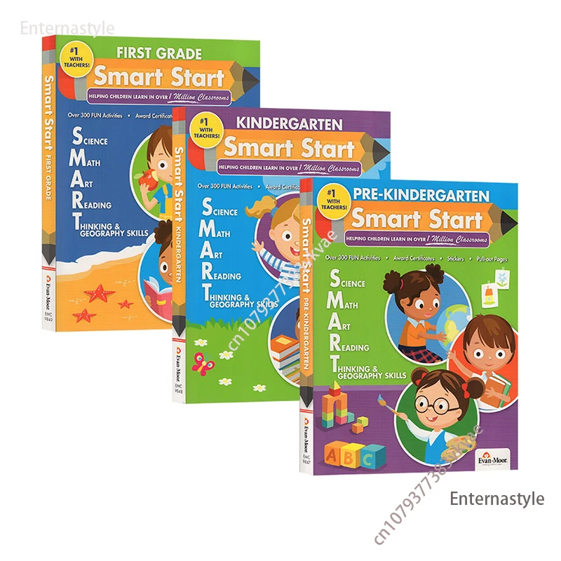 1 BooK Evan Moor Smart Start English Science Math Art Reading Thinking & Geography Textbook Workbook Kindergarten First Grade