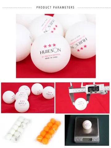 10 PCS Huieson New ABS Plastic Table Tennis Balls 3 Star 2.8g 40+mm Ping Pong Balls for Match Training Balls